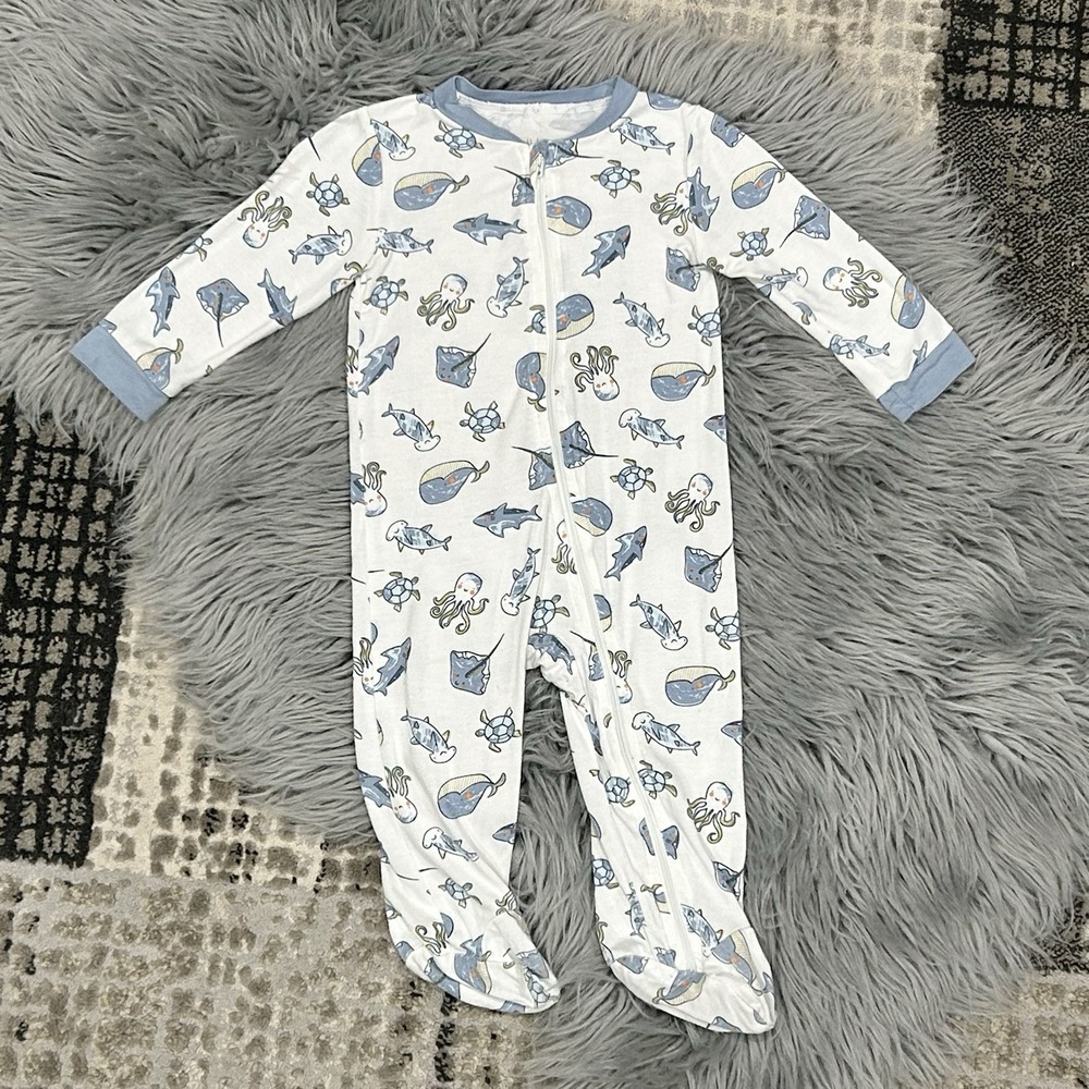 Milkberry Infant Bamboo Underwater Creatures‎ And Shark Jammy Size 6-9 Month